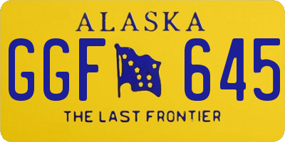AK license plate GGF645