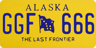 AK license plate GGF666