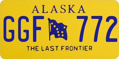 AK license plate GGF772