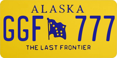 AK license plate GGF777