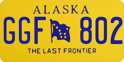 AK license plate GGF802
