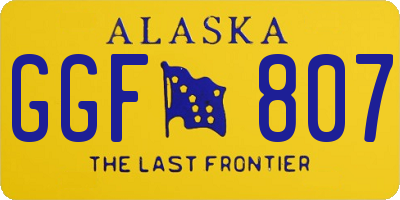 AK license plate GGF807