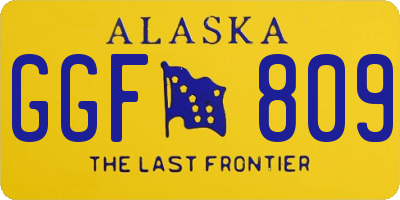 AK license plate GGF809