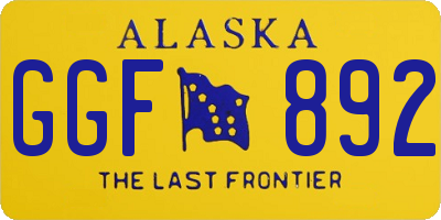 AK license plate GGF892