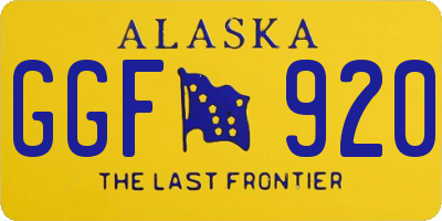 AK license plate GGF920