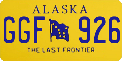 AK license plate GGF926