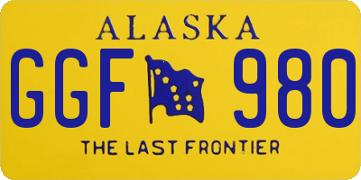 AK license plate GGF980