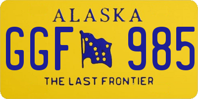 AK license plate GGF985