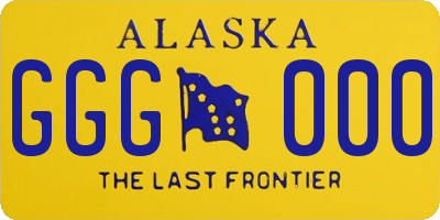AK license plate GGG000