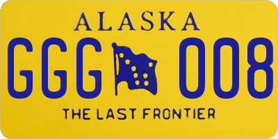 AK license plate GGG008