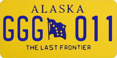 AK license plate GGG011