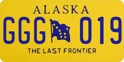 AK license plate GGG019