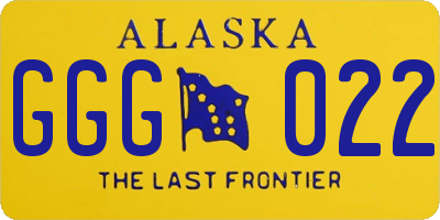AK license plate GGG022