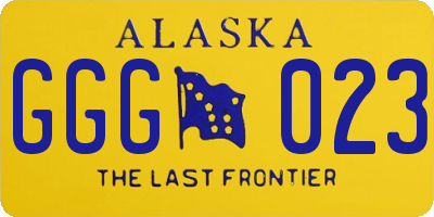 AK license plate GGG023