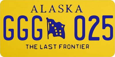 AK license plate GGG025