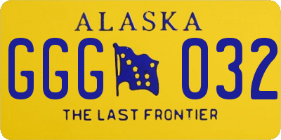 AK license plate GGG032