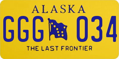 AK license plate GGG034