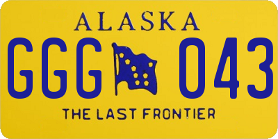 AK license plate GGG043