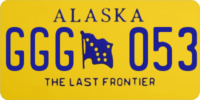 AK license plate GGG053