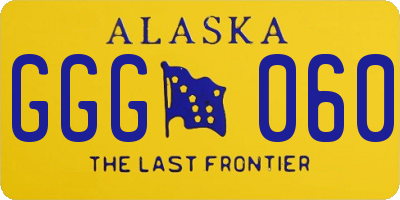 AK license plate GGG060