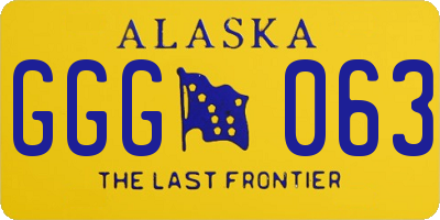AK license plate GGG063