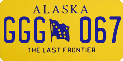 AK license plate GGG067