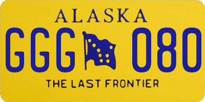 AK license plate GGG080