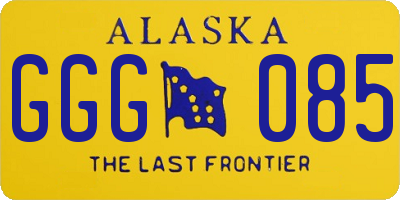 AK license plate GGG085