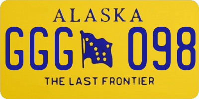 AK license plate GGG098