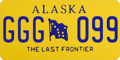 AK license plate GGG099