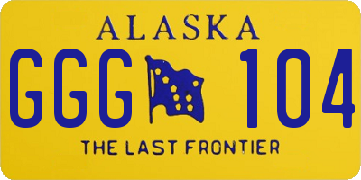 AK license plate GGG104