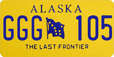 AK license plate GGG105
