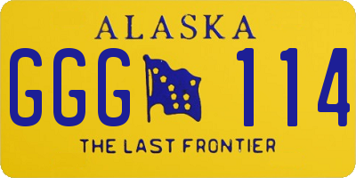 AK license plate GGG114