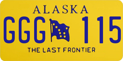 AK license plate GGG115