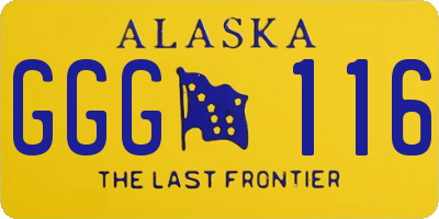 AK license plate GGG116