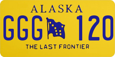 AK license plate GGG120