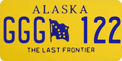 AK license plate GGG122