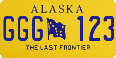 AK license plate GGG123