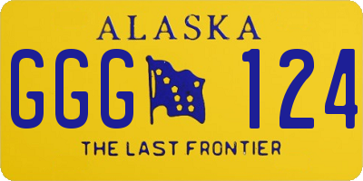 AK license plate GGG124