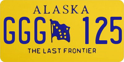 AK license plate GGG125