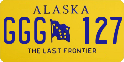 AK license plate GGG127