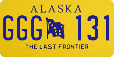 AK license plate GGG131