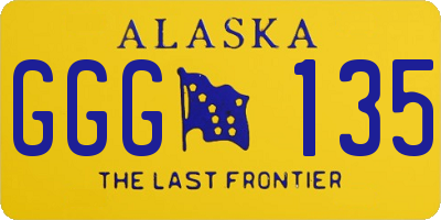 AK license plate GGG135
