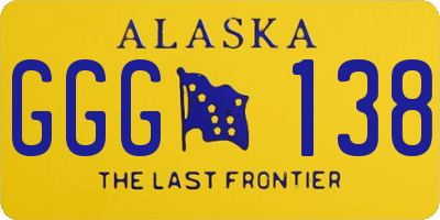 AK license plate GGG138