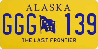 AK license plate GGG139