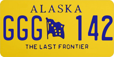 AK license plate GGG142