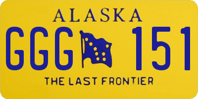 AK license plate GGG151