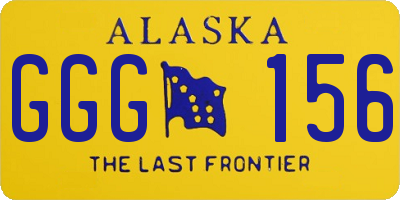 AK license plate GGG156