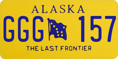 AK license plate GGG157