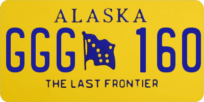 AK license plate GGG160
